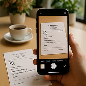 BluPack app interface displaying personalized medicine schedules - Easy to manage your dosages